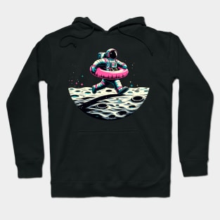 Pool Party Astronaut Pink Float Funny Space Hoodie